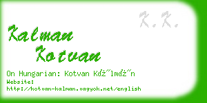 kalman kotvan business card